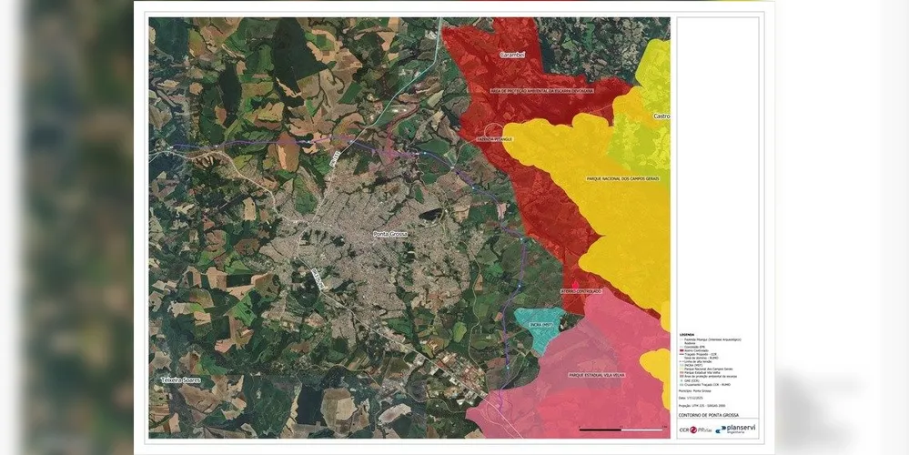 A proposta do contorno rodoviário de Ponta Grossa, de autoria da concessionária Motiva Paraná.