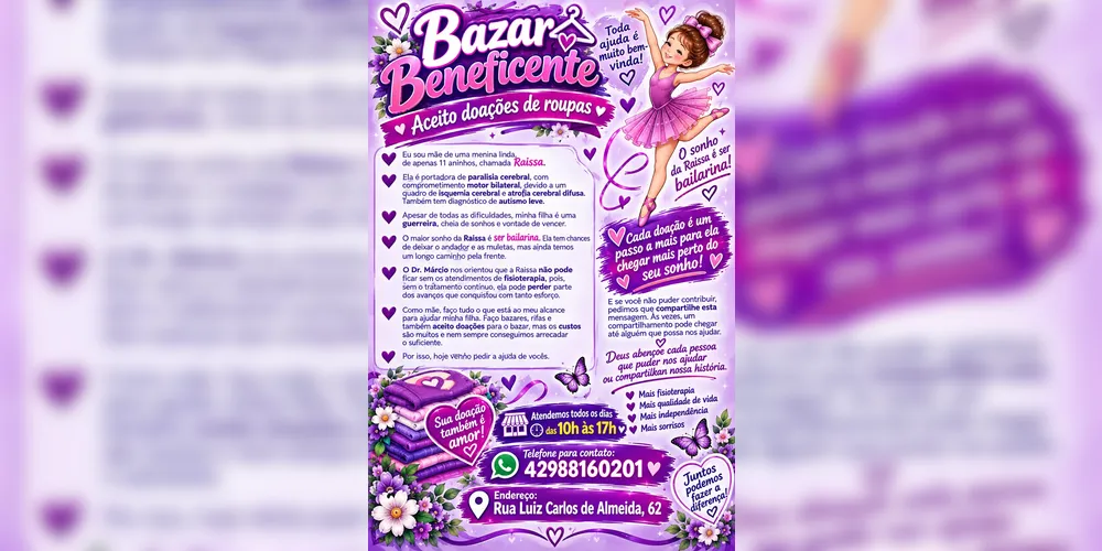 Imagem ilustrativa da imagem Mãe faz 'vaquinha' para manter tratamento da filha de 11 anos em PG