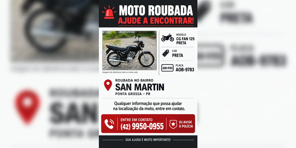 Veículo foi levado no bairro San Martin e populares viram suspeitos empurrando a moto