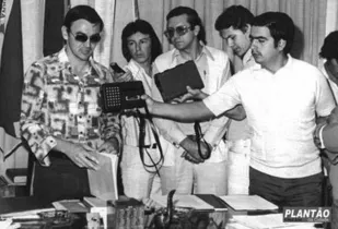 Final da década de 70: Entrevista coletiva com o prefeito Luiz Carlos Zuk