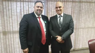 Secretário estadual da Justiça, Trabalho e Direitos Humanos, Artagão Júnior, durante encontro com o ministro da Justiça, Alexandre Moraes
