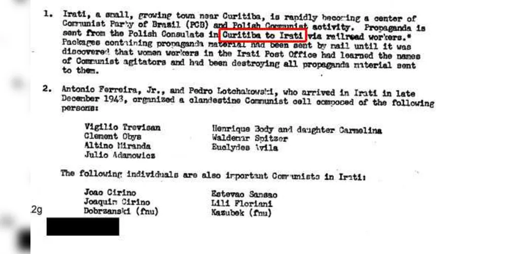 Imagem ilustrativa da imagem CIA revela investigações sobre Irati durante 'Guerra Fria'