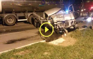 Imagem ilustrativa da imagem Vídeo mostra acidente em rodovia Castro