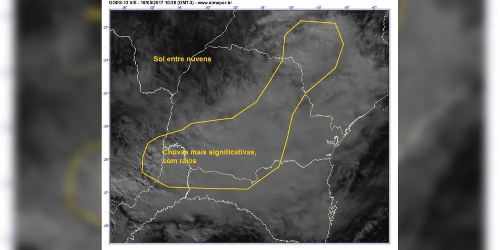Imagem ilustrativa da imagem Final de semana será de chuva nos Campos Gerais