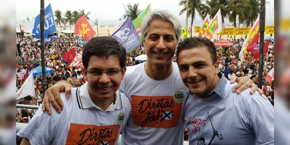 Randolf, Alessandro e Aliel no ato no Rio de Janeiro