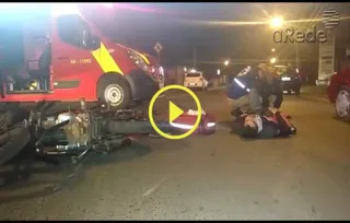Piloto da moto teve ferimentos moderados e foi encaminhado para a Santa Casa | aRede/COP