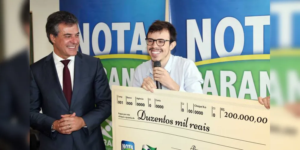 Imagem ilustrativa da imagem Ponta-grossense ganha R$200 mil no Nota Paraná
