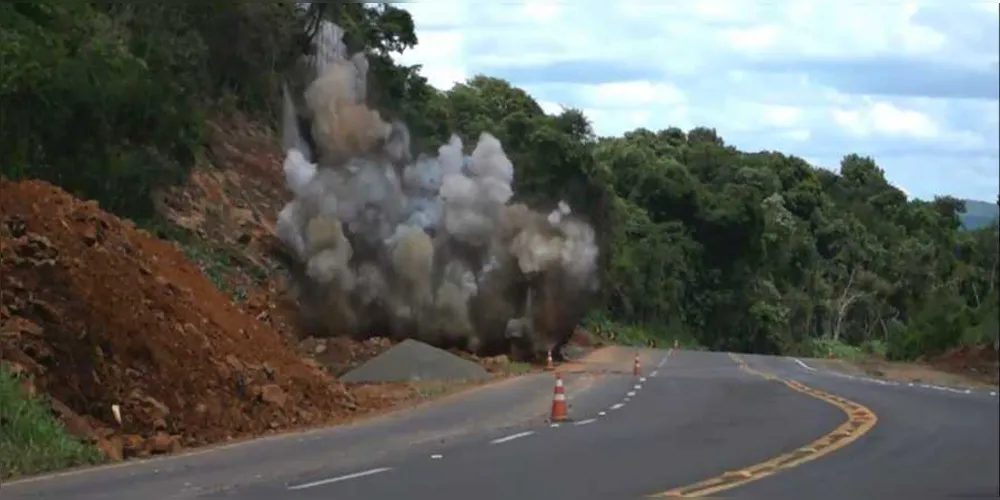 Imagem ilustrativa da imagem Detonação de rochas em Imbaú vai bloquear BR-376