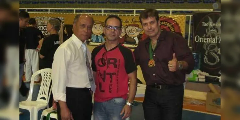 Grão Mestre Romildo Lopez, Mestre Jefferson Machado e o atleta Maurício Tadeu Guerra Pinto