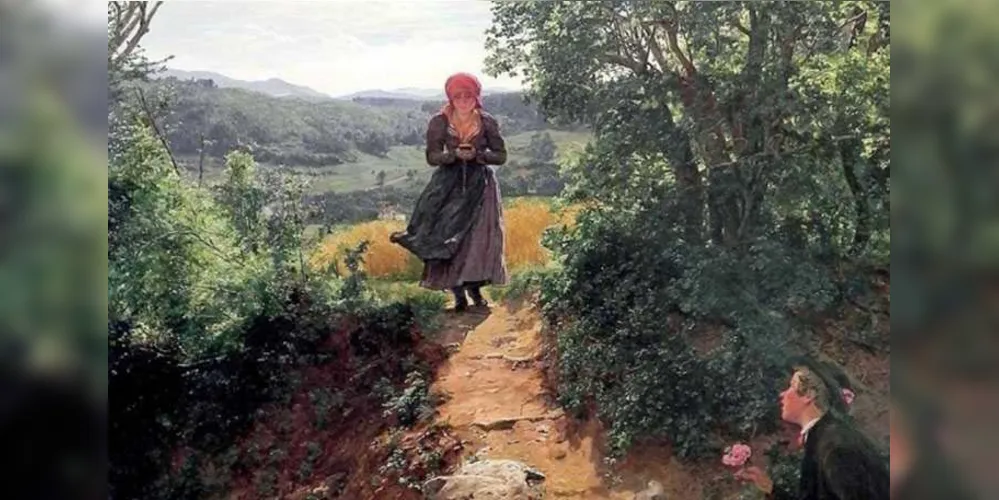 Imagem ilustrativa da imagem Internautas veem mulher com smartphone em quadro de 1860