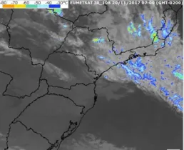 Imagem de satélite da manhã desta segunda-feira (20), da Região Sul. Foto: Divulgação Simepar