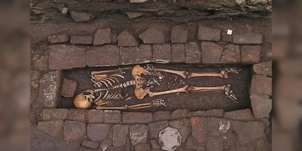 Esqueleto de grávida foi encontrado em parque arqueológico em 2010/Foto: Reprodução World Neurosurgery