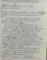 A foto da carta foi postado nas redes sociais pela professora/Foto: Divulgação