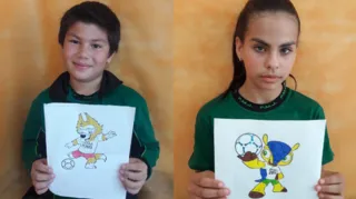 Imagem ilustrativa da imagem Alunos reproduzem mascotes da Copa do Mundo