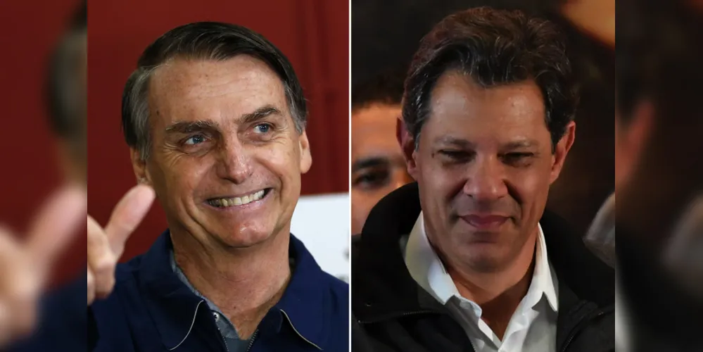 Nos votos totais, Jair Bolsonaro, do PSL, tem 49%, e Haddad, 36%. 