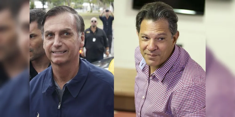 Os candidatos à Presidência Jair Bolsonaro (PSL) e Fernando Haddad (PT) 
