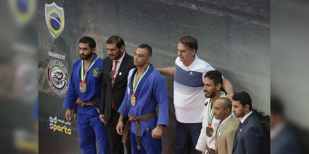 Bolsonaro foi à Arena Carioca 1 acompanhar as finais do evento de Jiu-Jitsu Abu Dhabi Grand Slam Rio.