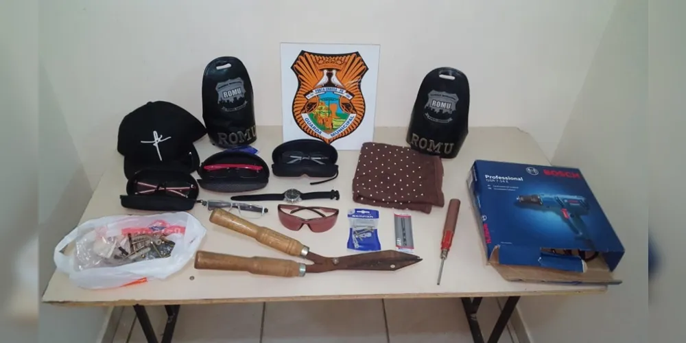 Objetos que seriam furtados foram apreendidos pela Guarda Municipal