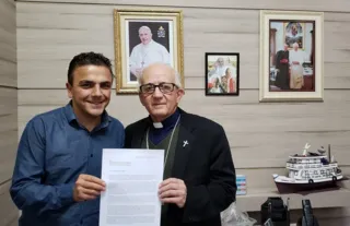 Aliel e Bispo D. Sérgio Braschi se reuniram na tarde desta sexta-feira (19) na Mitra da Diocese.