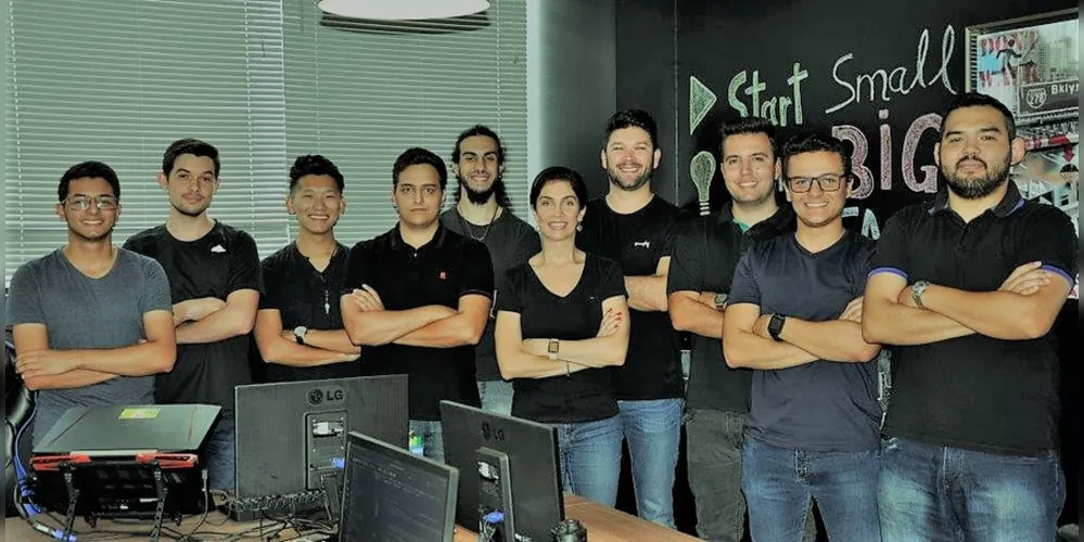 Equipe da SantéMed, startup criada em 2015, em Ponta Grossa