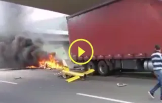Imagem ilustrativa da imagem Vídeo mostra helicóptero em chamas após acidente