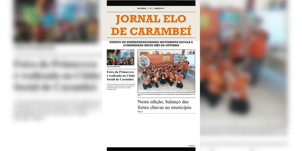 Imagem ilustrativa da imagem ‘Jornal Elo de Carambeí’ lança sua primeira edição