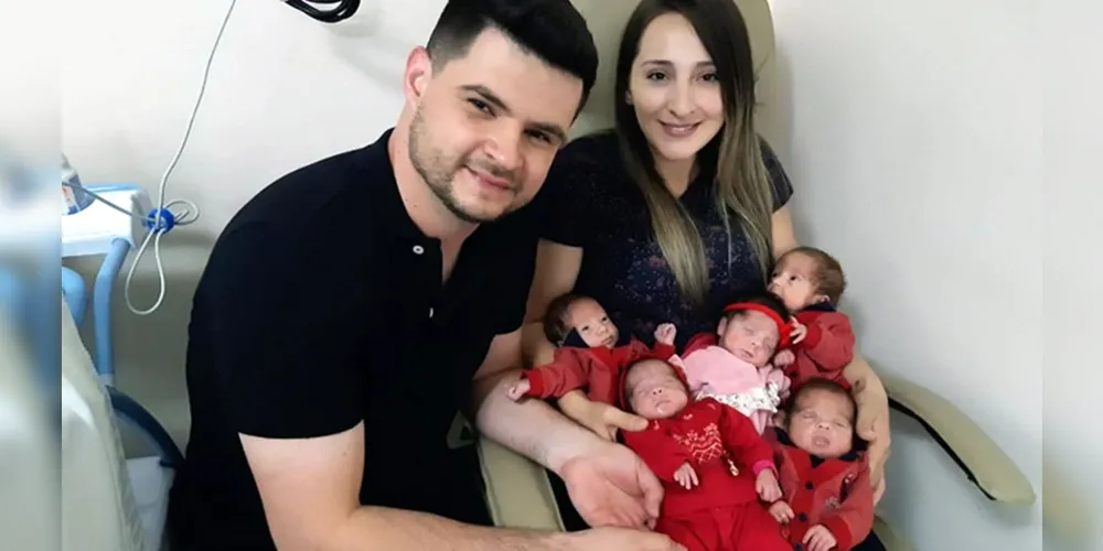 Bebês são filhos do casal Luís Fernando e Anieli, moradores em Chopinzinho, no interior do Paraná