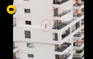 Após ir até a varanda do apartamento, a criança decidiu voltar pelo mesmo caminho