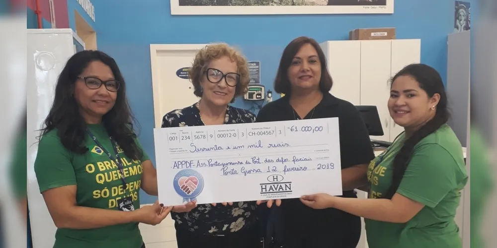Diversas entidades do município de Ponta Grossa já foram beneficiadas com os recursos doados nas lojas