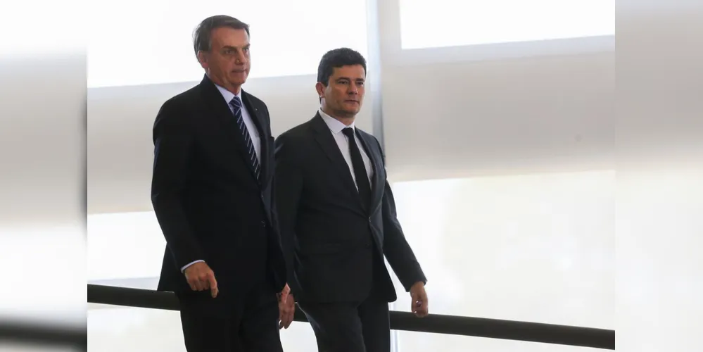Presidente Jair Bolsonaro e Ministro da Justiça e Segurança Pública Sérgio Moro.