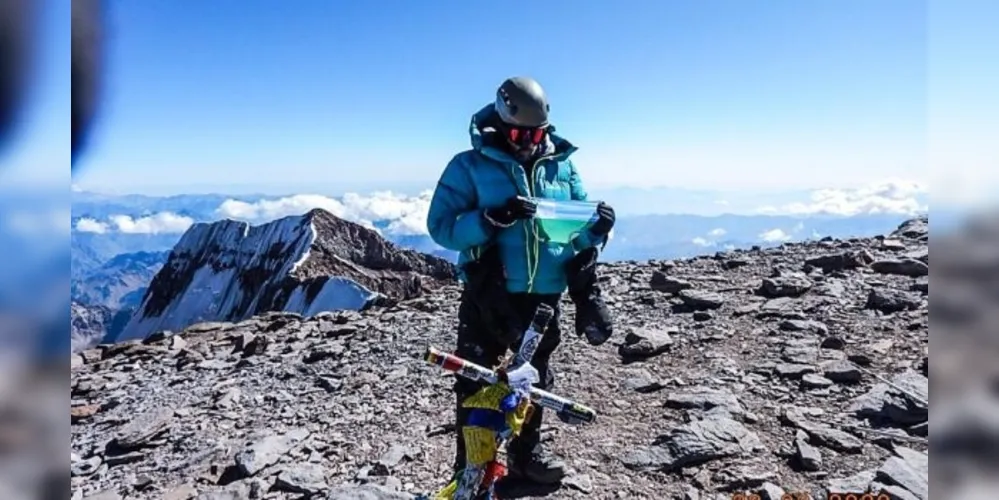 Edson Koslosky escalou o gigante da Cordilheira dos Andes com 6.962 metros de altitude