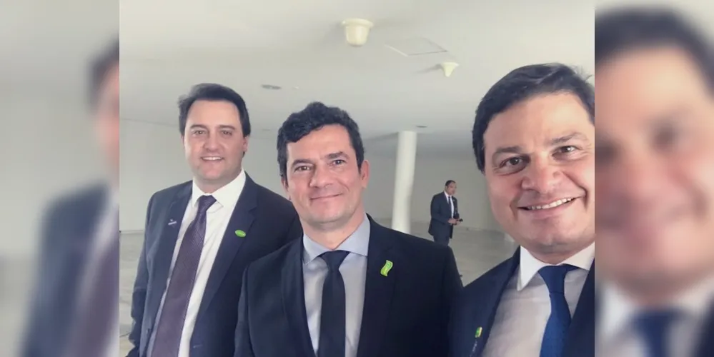 Na foto, Sandro, Moro e Ratinho Junior em Brasília