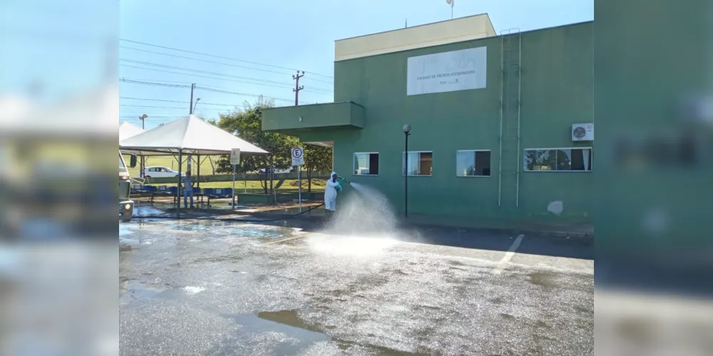 Em Telêmaco Borba, Prefeitura utiliza hipoclorito de sódio para fazer limpeza deruas
