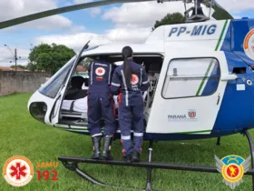 Imagem ilustrativa da imagem Vítima de acidente de moto é transferida de helicóptero