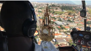 Helicóptero sobrevoou todas as regiões da cidade neste Domingo de Ramos