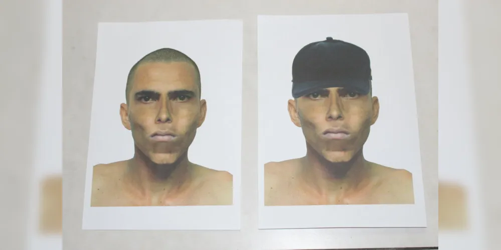 Polícia divulga retrato falado de suspeito de assalto a restaurante em Curitiba.
