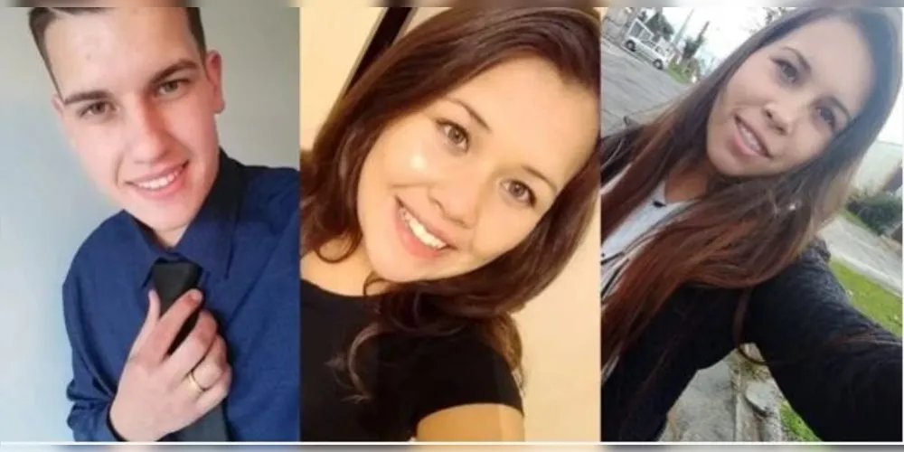 Os jovens Fernando, Ester e Jéssica – vítimas fatais do acidente na BR-277