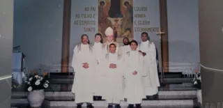 O bispo Dom João foi quem celebrou a ordenação dos cinco candidatos