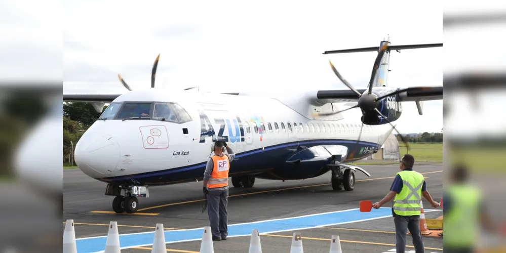 A Azul começou a operar a rota aérea entre Ponta Grossa e Campinas 
em outubro de 2016, sempre operados com o avião ATR-72