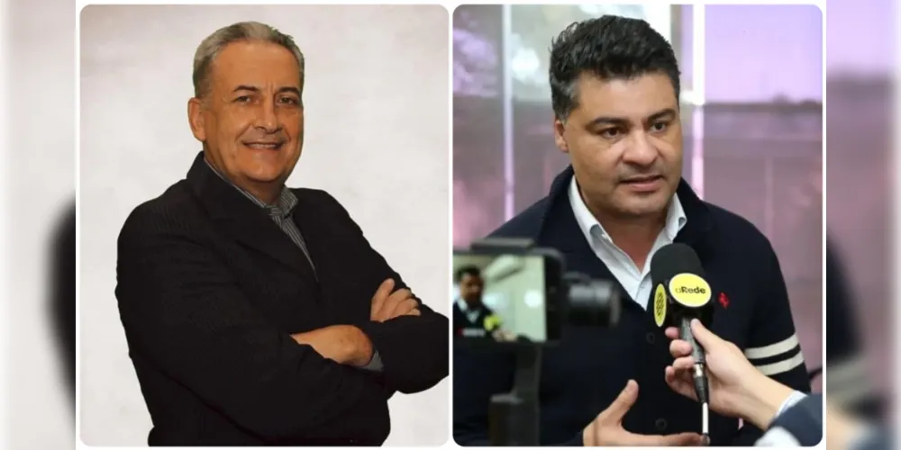 Jocelito Canto (à esquerda) e Marcelo Rangel (à direita), ex-prefeitos de Ponta Grossa.