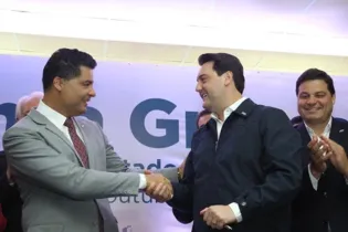 Ex-prefeito Marcelo Rangel (PSDB) e o governado do Paraná, Ratinho Junior (PSD).
