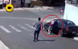 Imagem ilustrativa da imagem Rapaz dá 'pulo ninja' e evita tragédia com carro em Castro