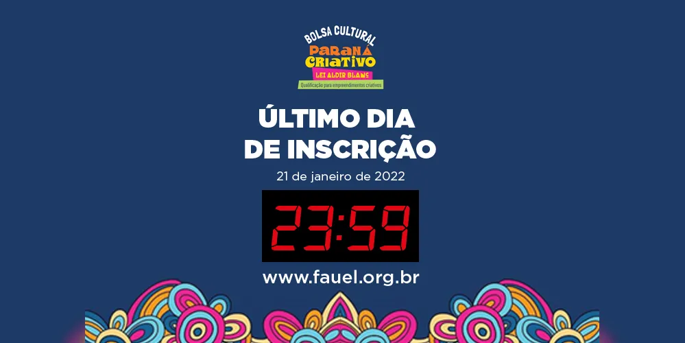 O encerramento para as inscrições no edital Bolsa Paraná Criativo é nesta sexta-feira (21), às 23h59.