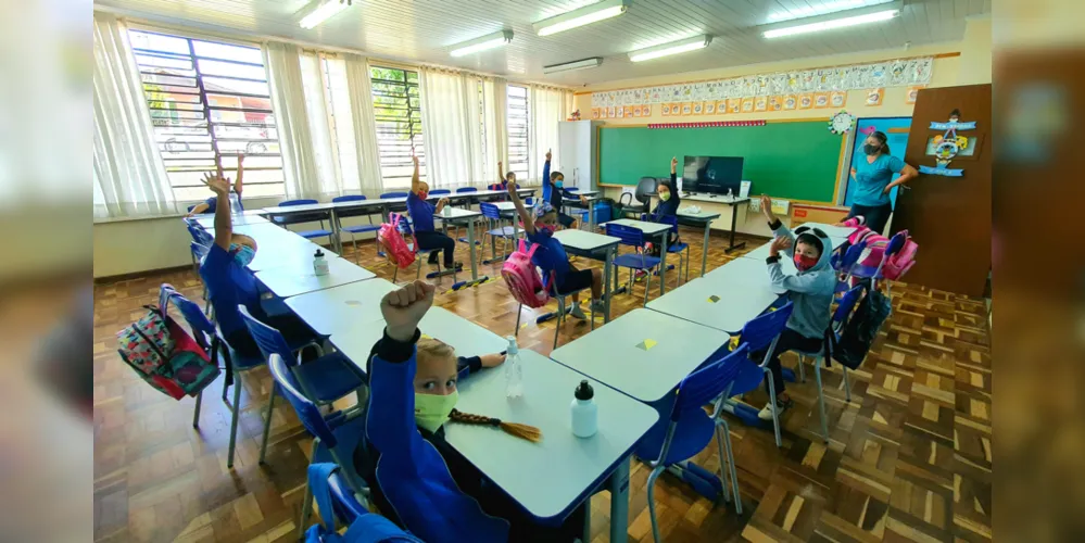 Em 2021, as salas de aula tiveram menos alunos por conta da pandemia da covid-19.