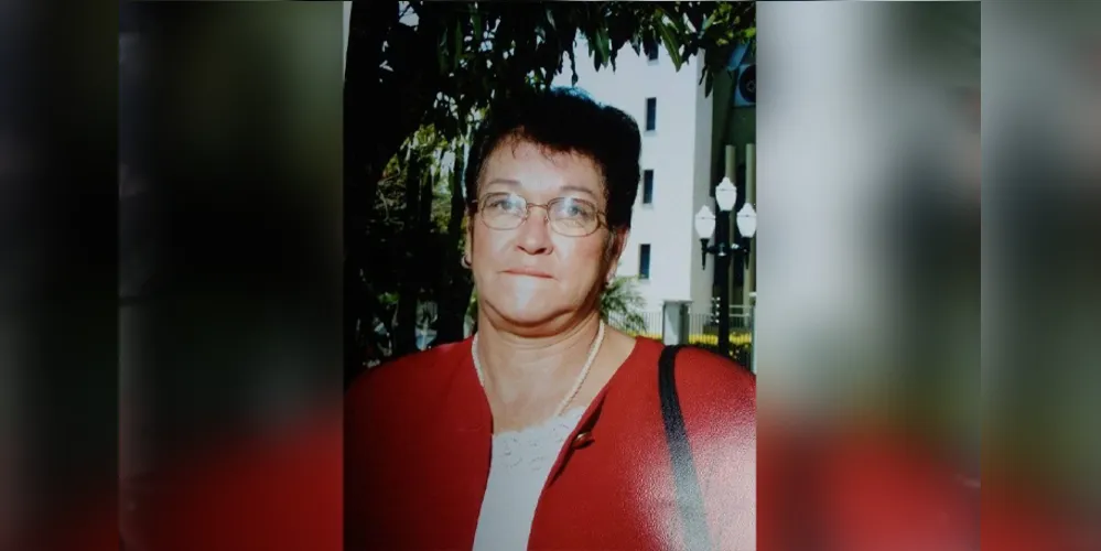Maria da Luz Biagini, morreu após ser atingida por um caminhão-baú, na Rua Califórnia, próximo ao Lago de Olarias, em Ponta Grossa