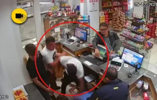 Imagens de segurança filmaram a agressão contra o funcionário do posto.
