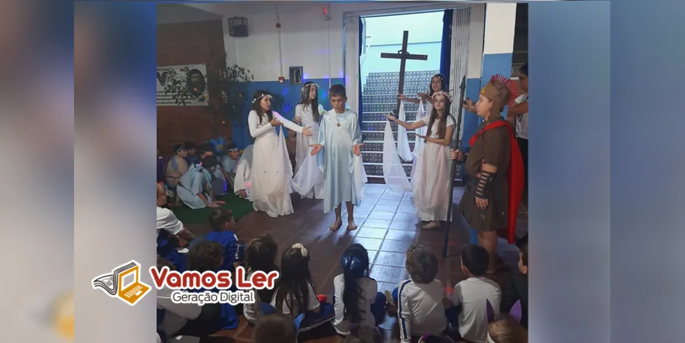 Encenação estimulou as crianças a entenderem mais sobre importância da Páscoa