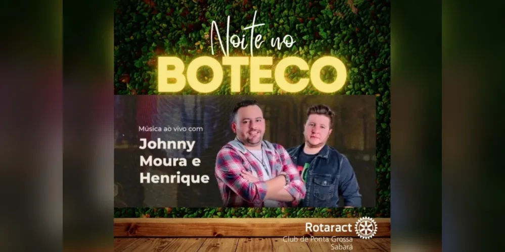 O evento contará com um show ao vivo da dupla Johnny Moura e Henrique.