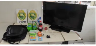 Os objetos furtados foram recuperados pela Polícia Mlitar
