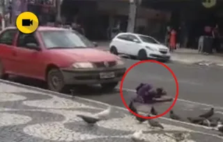No momento do acidente, o rapaz estava deitado em frente a uma vaga de estacionamento na rua Saldanha Marinho, em frente à Praça Barão do Rio Branco